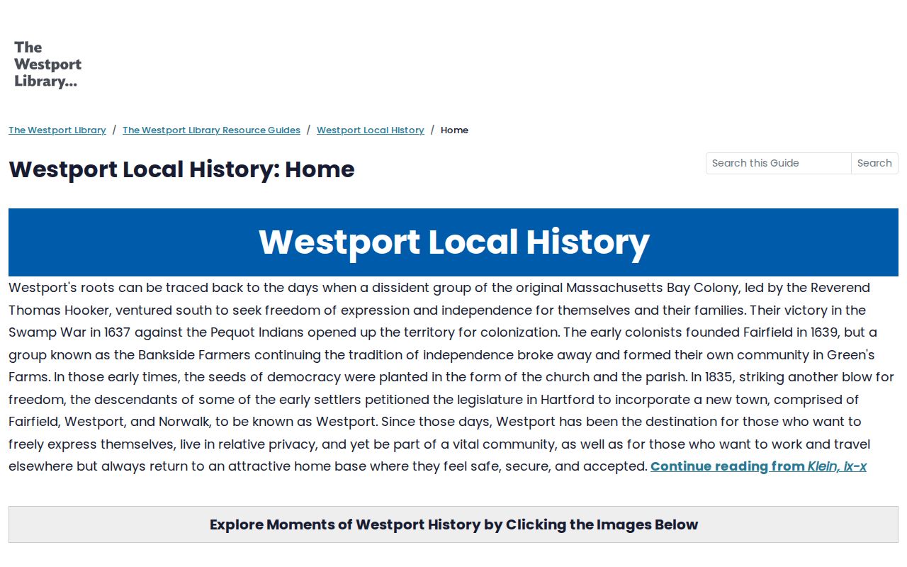 Westport residents directory local history resources